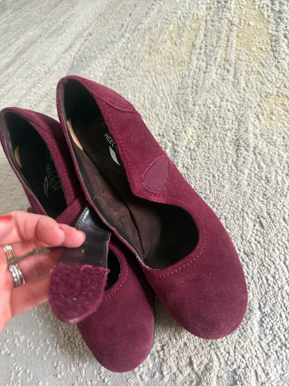 AEROSOLES Wine Burgundy Suede Mary Jane Heels comfort pumps 10